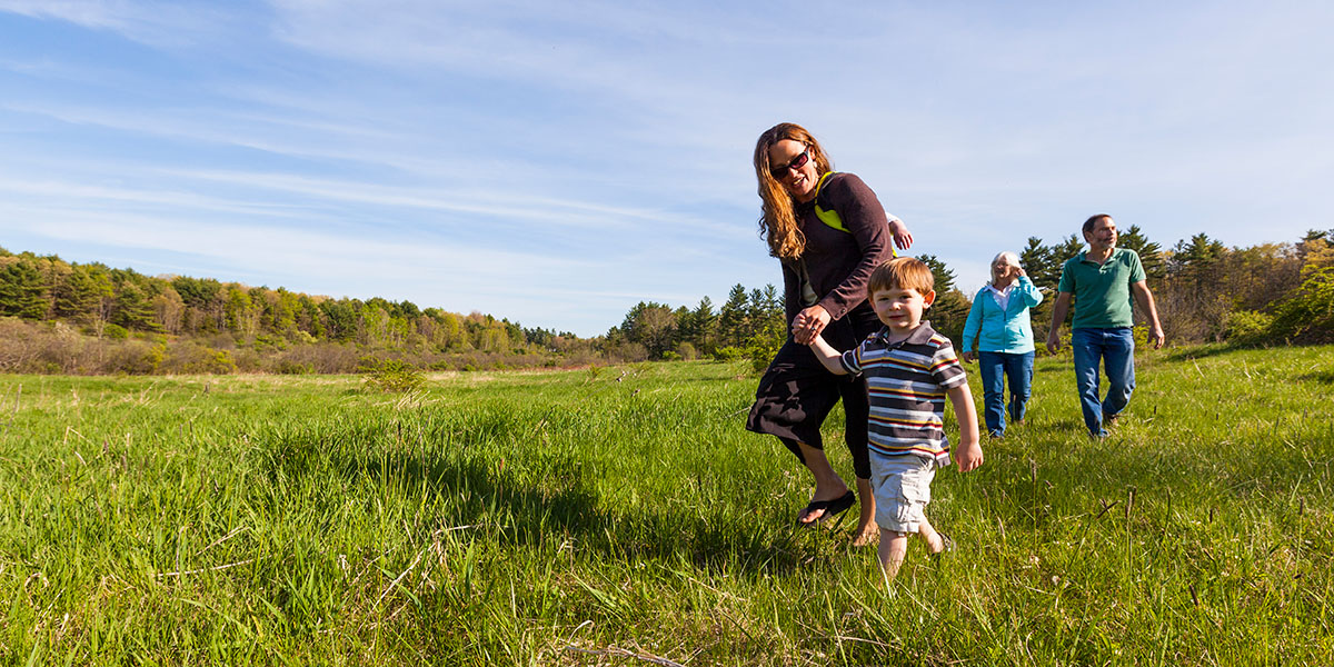 Family in a New Hampshire field