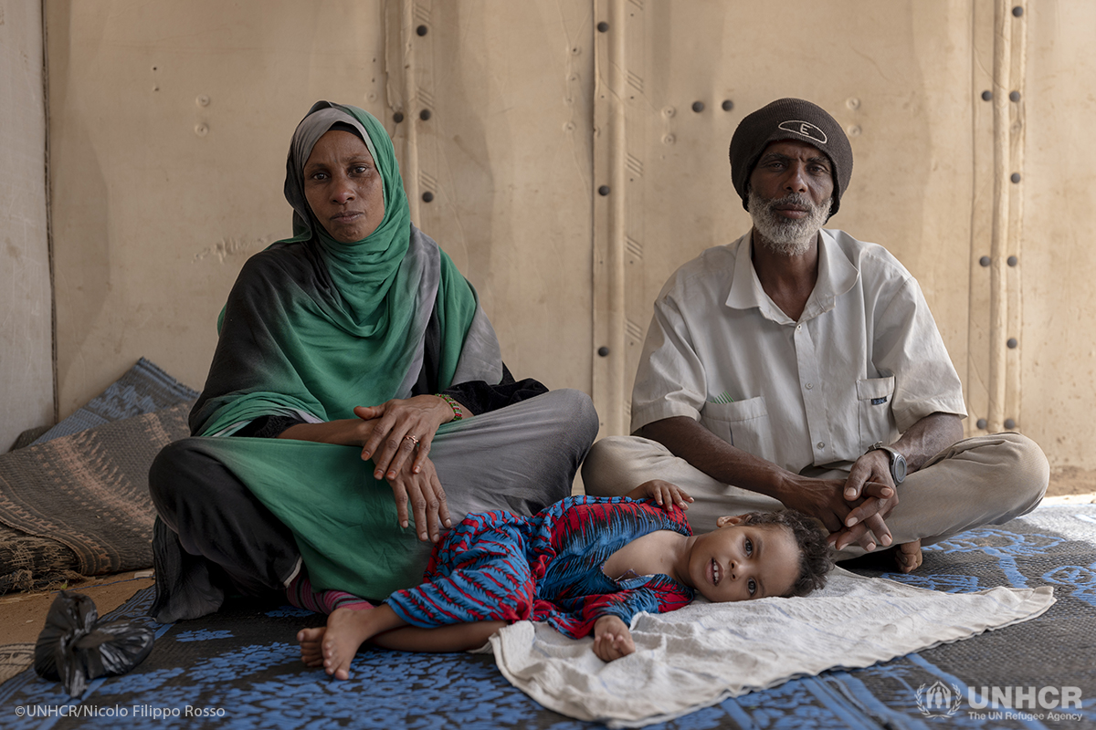 This Sudanese family lives in Dugui refugee camp, which is experiencing a cholera outbreak.