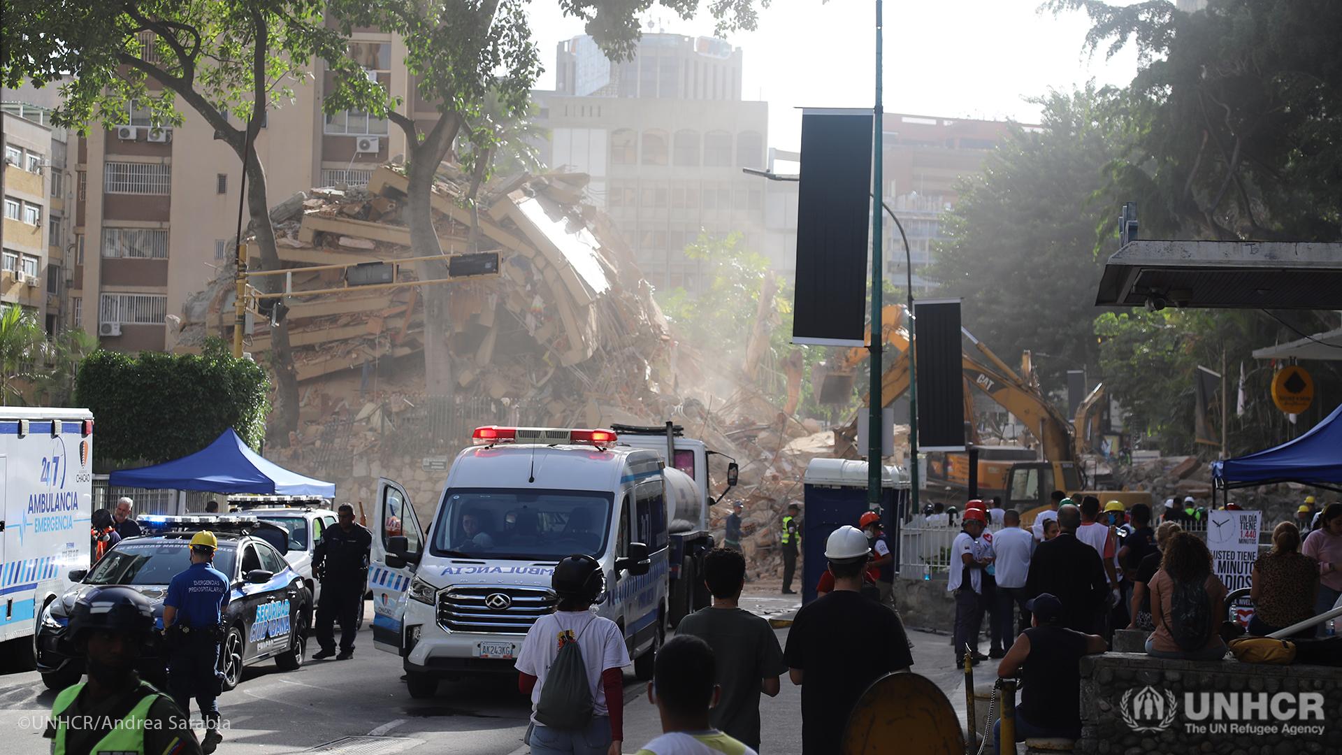 Buildings affected by the earthquakes in the Municipality of Chacao, Caracas.